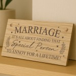 Marriage Sign Special Person Lifetime Wooden Plaque Funny Mr & M