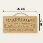 Marriage Sign Special Person Lifetime Wooden Plaque Funny Mr & M