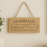 Marriage Sign Special Person Lifetime Wooden Plaque Funny Mr & M