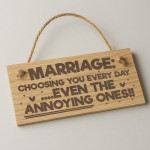 Funny Marriage Gift Engraved Wooden Plaque Mr & Mrs Wedding Gift Funny Marriage Gift Engraved Wooden Plaque Mr & Mrs Wedding Gift