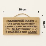 Funny Marriage Rules Sign Engraved Wooden Plaque Mr & Mrs Gift Funny Marriage Rules Sign Engraved Wooden Plaque Mr & Mrs Gift