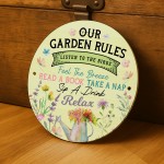 Our Garden Rules Acrylic Garden Sign Outdoor Friendship Plaque