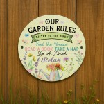 Our Garden Rules Acrylic Garden Sign Outdoor Friendship Plaque