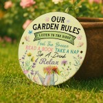 Our Garden Rules Acrylic Garden Sign Outdoor Friendship Plaque