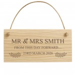 Personalised Mr & Mrs Wedding Sign Engraved Wood Plaque Personalised Mr & Mrs Wedding Sign Engraved Wood Plaque