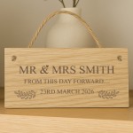 Personalised Mr & Mrs Wedding Sign Engraved Wood Plaque Personalised Mr & Mrs Wedding Sign Engraved Wood Plaque
