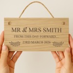 Personalised Mr & Mrs Wedding Sign Engraved Wood Plaque Personalised Mr & Mrs Wedding Sign Engraved Wood Plaque