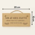 Personalised Mr & Mrs Wedding Sign Engraved Wood Plaque Personalised Mr & Mrs Wedding Sign Engraved Wood Plaque