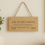 Personalised Mr & Mrs Wedding Sign Engraved Wood Plaque Personalised Mr & Mrs Wedding Sign Engraved Wood Plaque