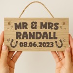 Mr & Mrs Wedding Sign Personalised Engraved Wood Plaque