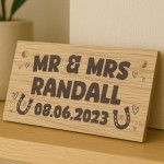 Mr & Mrs Wedding Sign Personalised Engraved Wood Plaque