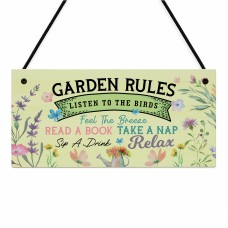 Novelty Garden Rules Sign Garden Plaque For Outside Garden Decor