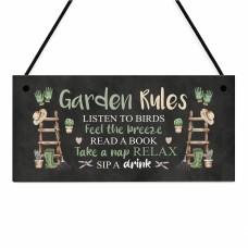 Garden Rules Sign Cute Garden Plaque For Outside Garden Decor