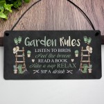 Garden Sign Outside Garden Plaque Funny Garden Rules Sign