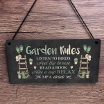 Garden Sign Outside Garden Plaque Funny Garden Rules Sign
