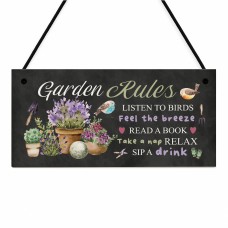 Garden Rules Sign Novelty Garden Plaque For Outside Garden Decor