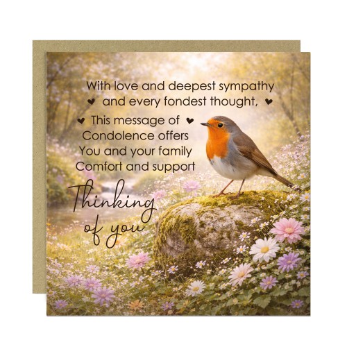 Sympathy Card For Bereavement Funeral and Loss Thinking of You