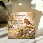 Sympathy Card For Bereavement Funeral and Loss Thinking of You
