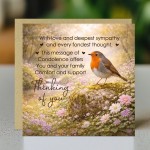 Sympathy Card For Bereavement Funeral and Loss Thinking of You