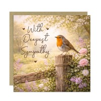 Deepest Sympathy Card Robin Condolence Card Mourning Bereavement