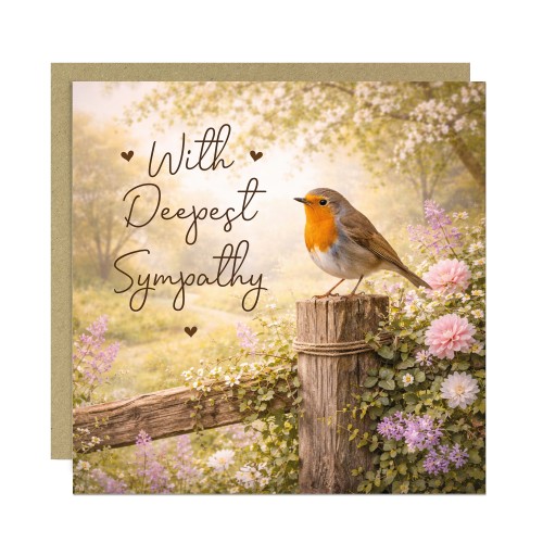 Deepest Sympathy Card Robin Condolence Card Mourning Bereavement Deepest Sympathy Card Robin Condolence Card Mourning Bereavement