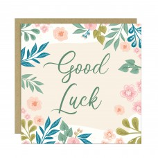 Floral Good Luck Card Moving Leaving New Job Card for Him Her
