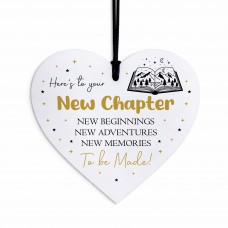 New Chapter White Heart Congratulations New Job Leaving 