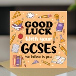 GCSE Good Luck Card with Envelope Exam Good Luck Card Students