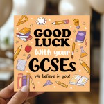 GCSE Good Luck Card with Envelope Exam Good Luck Card Students