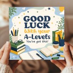 Good Luck A Levels Card Student Exam Encouragement Card Good Luck A Levels Card Student Exam Encouragement Card