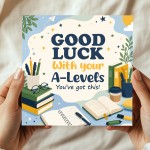 Good Luck A Levels Card Student Exam Encouragement Card Good Luck A Levels Card Student Exam Encouragement Card