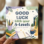 A Levels Encouragement Card Good Luck Exams Card with Envelope A Levels Encouragement Card Good Luck Exams Card with Envelope