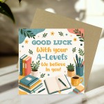 A Level Good Luck Card with Envelope Exam Encouragement Card