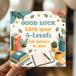 A Level Good Luck Card with Envelope Exam Encouragement Card
