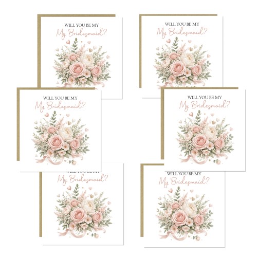 Will You Be My Bridesmaid Proposal Cards Set of 6 with Envelopes Will You Be My Bridesmaid Proposal Cards Set of 6 with Envelopes