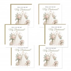 Bridesmaid Proposal Cards Set of 6 wiWill You Be My