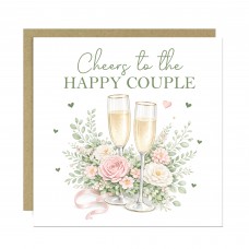 Card for Bride and Groom Cheers To The Happy Couple Card
