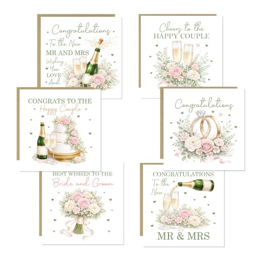 Set of 6 Wedding Congratulations Cards with Envelopes Luxury Set of 6 Wedding Congratulations Cards with Envelopes Luxury