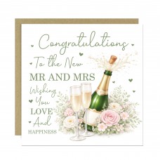 Congratulations To The New Mr And Mrs Card With Kraft Envelope