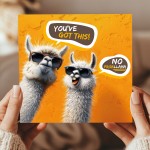 Good Luck Card For Your Exams New Job Interview No Probllama Good Luck Card For Your Exams New Job Interview No Probllama