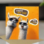 Good Luck Card For Your Exams New Job Interview No Probllama Good Luck Card For Your Exams New Job Interview No Probllama