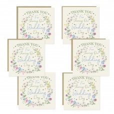 Wedding Day Thank You Cards For Friends and Family Pack of 6