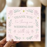 Wedding Day Cards To Say Thank You For Sharing Our Wedding Day Wedding Day Cards To Say Thank You For Sharing Our Wedding Day