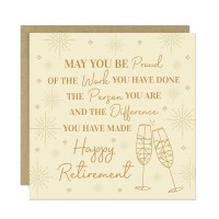 Happy Retirement Card 145x145mm With Kraft Envelope Retirement