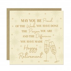 Happy Retirement Card 145x145mm With Kraft Envelope Retirement