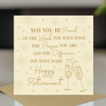 Happy Retirement Card 145x145mm With Kraft Envelope Retirement