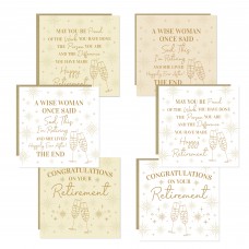 Set of 6 Retirement Cards with Envelopes Happy Retirement