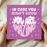Inspirational and Postivite Greeting Card You Are Amazing Card Inspirational and Postivite Greeting Card You Are Amazing Card