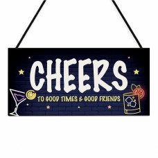 Funny Novelty Home Bar Decor CHEERS Garden Sign For Outdoors
