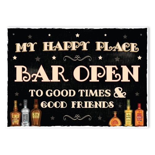Novelty Patio Sign My Happy Place Funny Sign For Home Bar Novelty Patio Sign My Happy Place Funny Sign For Home Bar